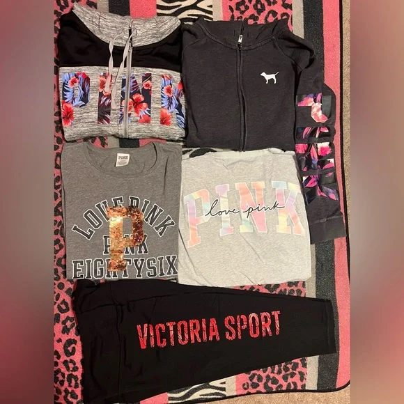 PINK Victoria's Secret BLING sequins tropical bundle - Picture 1 of 13